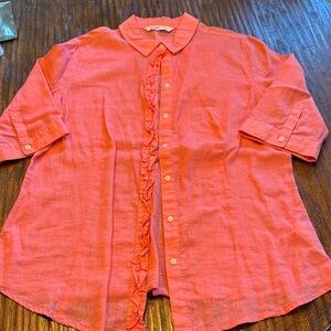 Old Navy Vibrant Coral Button-Up Shirt